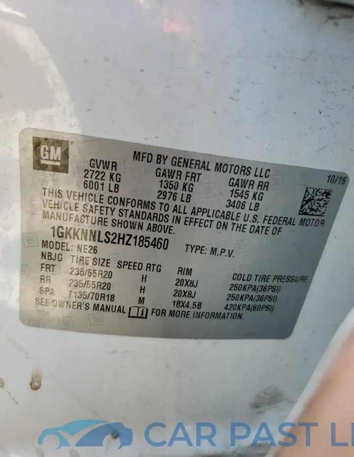 1GKKNNLS2HZ185460# 13