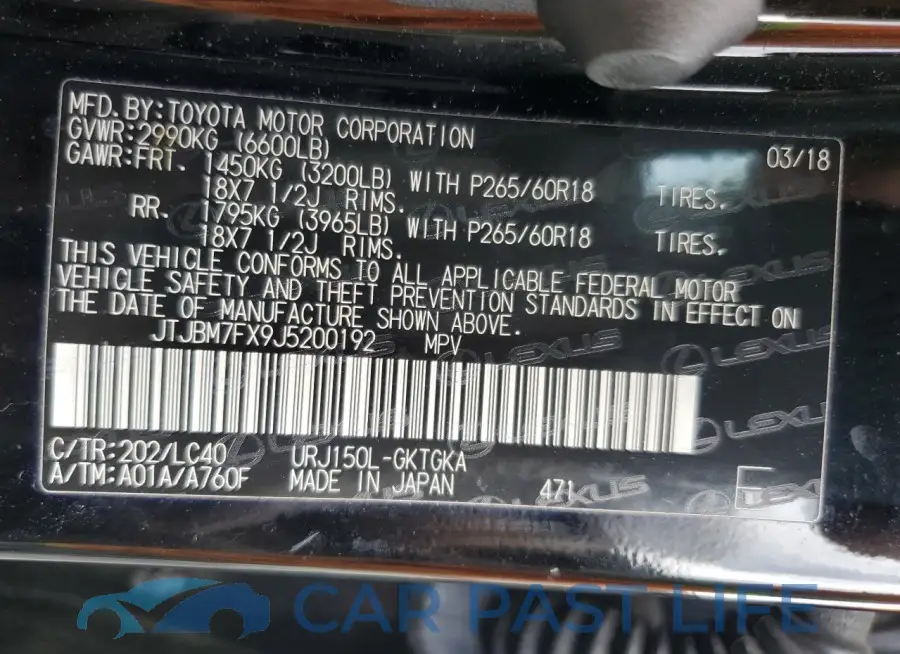 JTJBM7FX9J5200192# 13