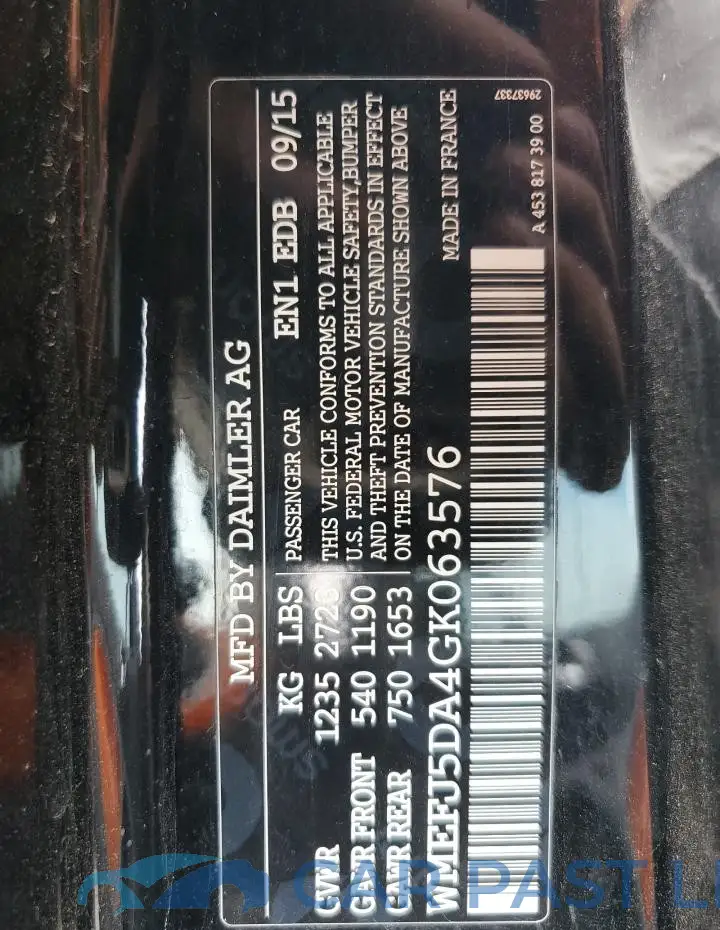 WMEFJ5DA4GK063576# 13