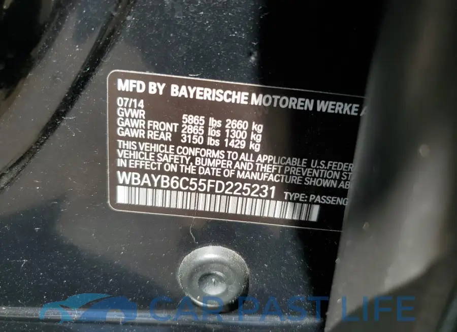 WBAYB6C55FD225231# 12