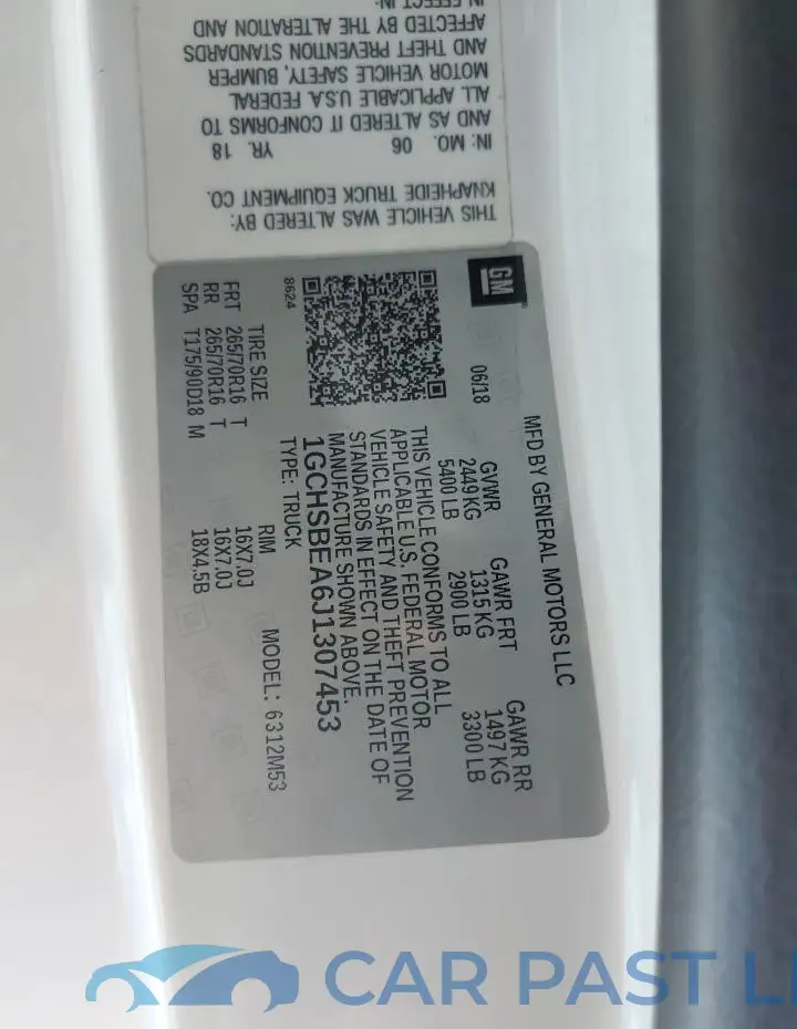 1GCHSBEA6J1307453# 12