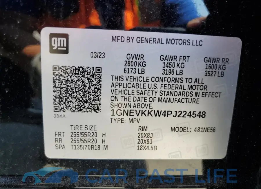 1GNEVKKW4PJ224548# 14