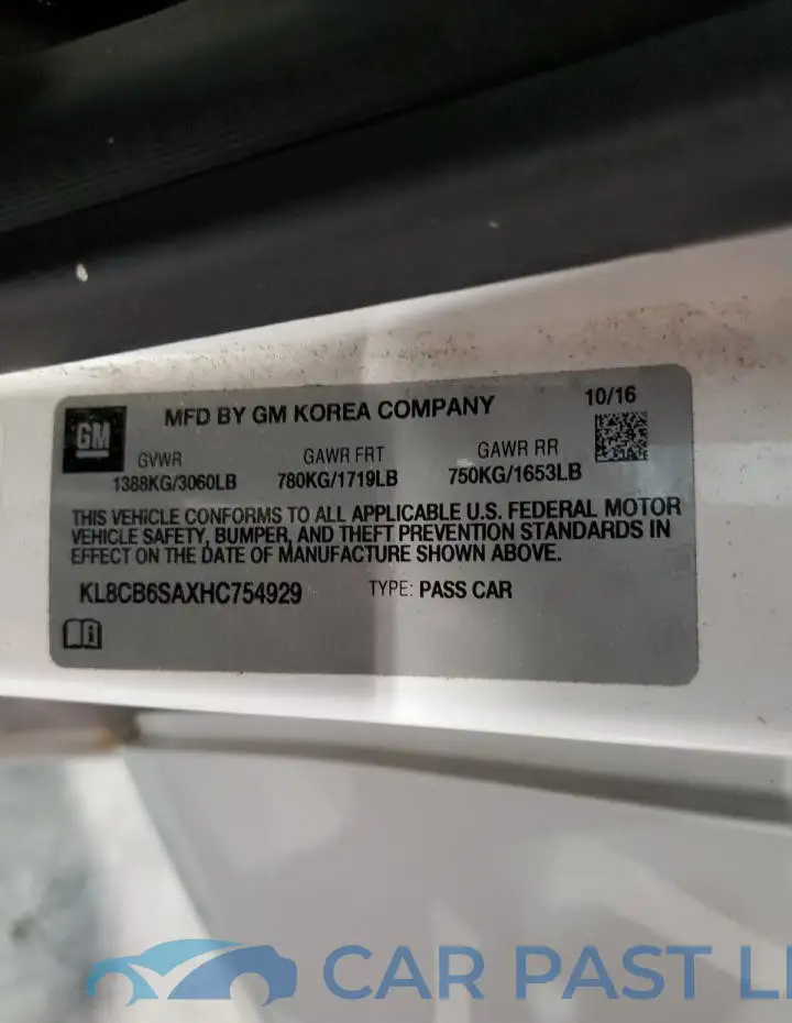 KL8CB6SAXHC754929# 12