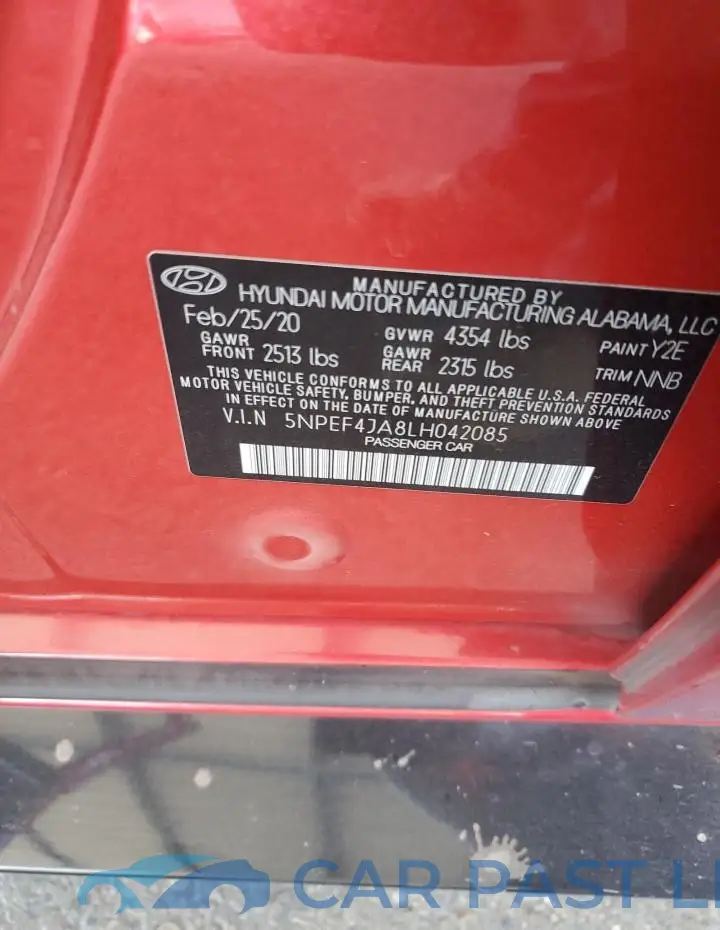 5NPEF4JA8LH042085# 12