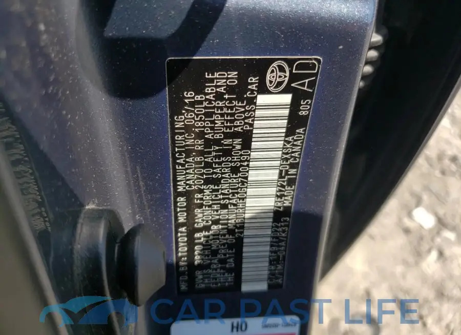 2T1BURHE0GC700490# 12
