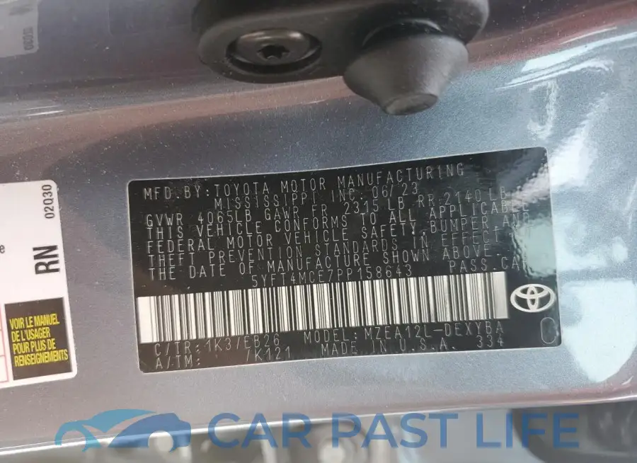 5YFT4MCE7PP158643# 12