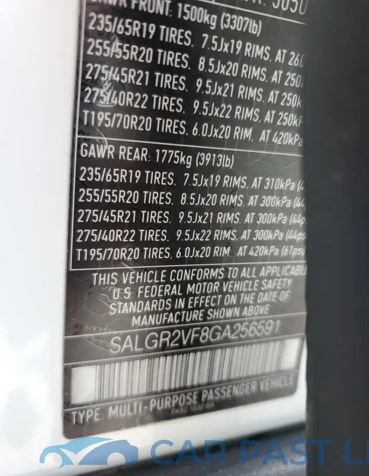 SALGR2VF8GA256591# 13