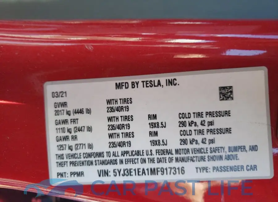 5YJ3E1EA1MF917316# 13
