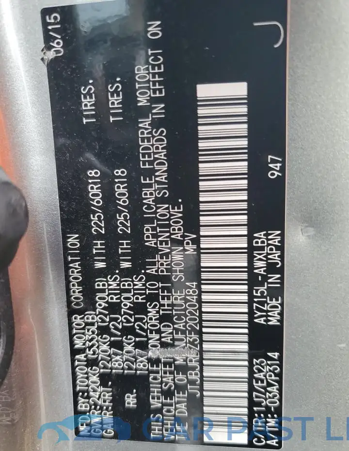 JTJBJRBZ3F2020484# 12