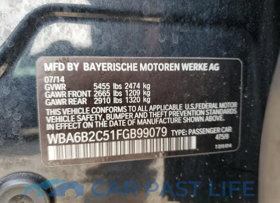 WBA6B2C51FGB99079# 13