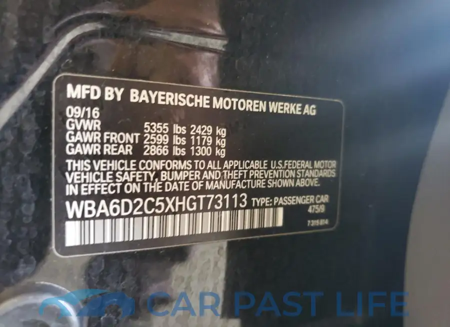 WBA6D2C5XHGT73113# 12