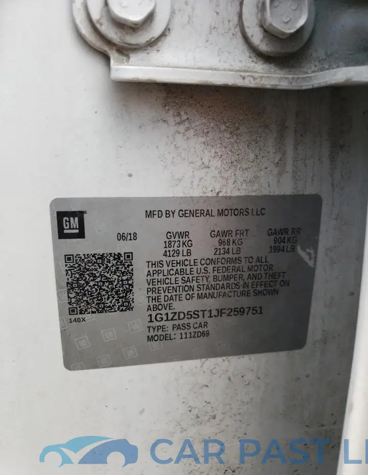 1G1ZD5ST1JF259751# 12