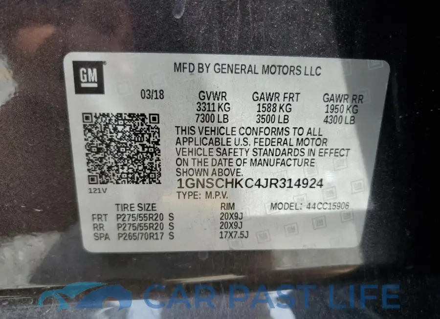 1GNSCHKC4JR314924# 14