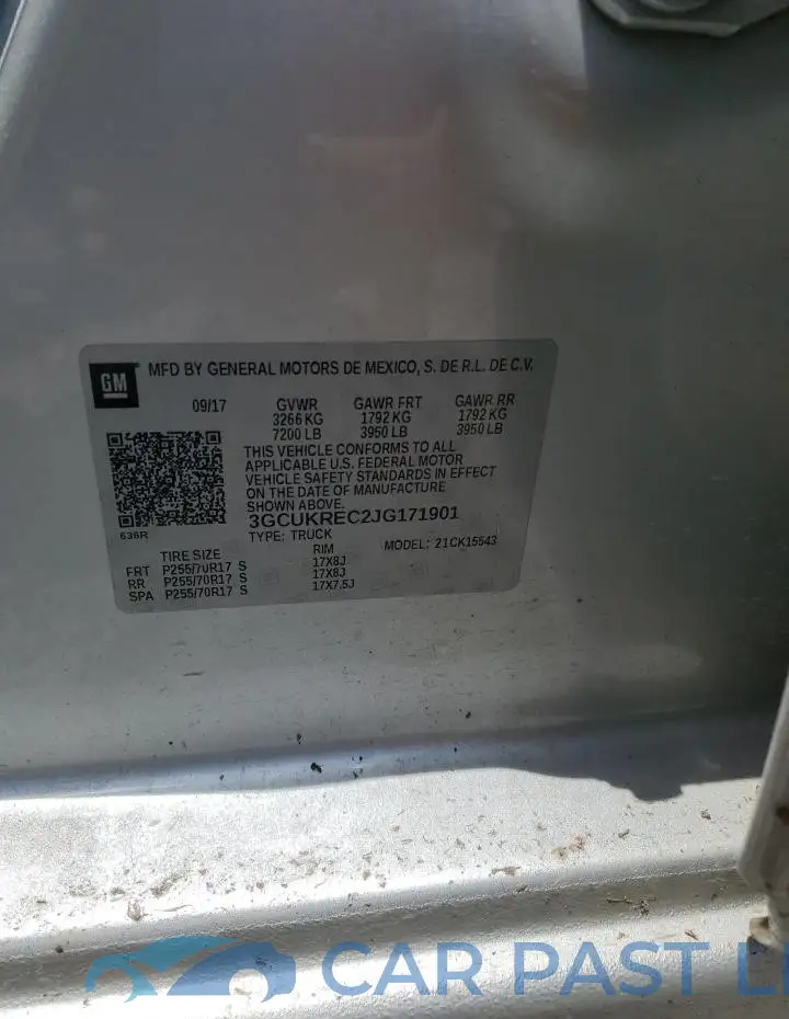 3GCUKREC2JG171901# 12