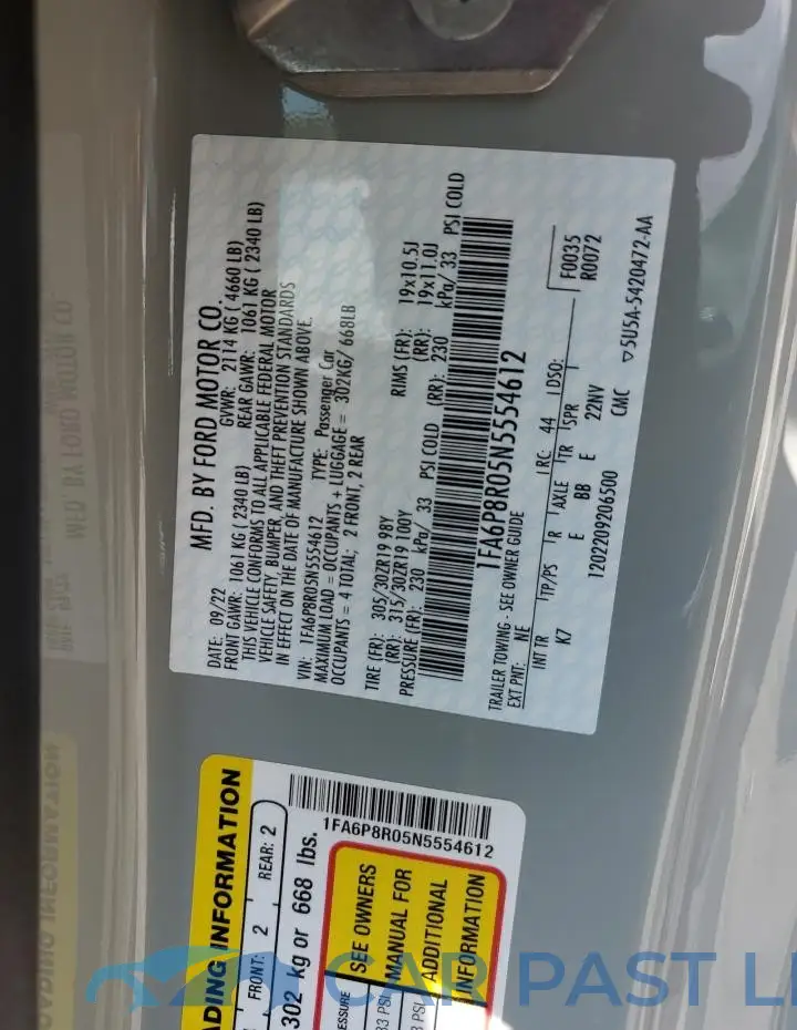 1FA6P8R05N5554612# 13