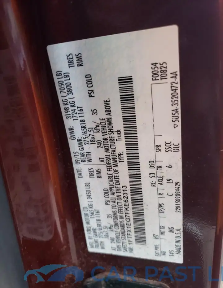 1FTFX1EG7FKE62313# 12