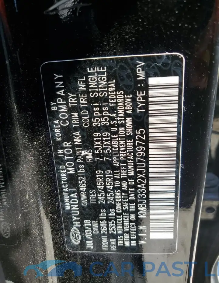 KM8J33A2XJU799725# 13