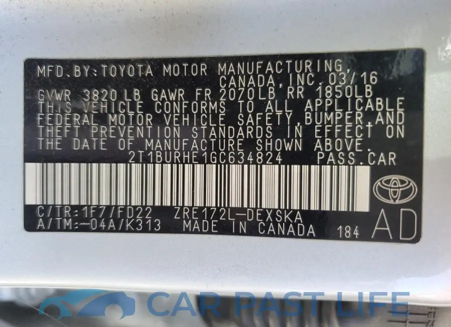 2T1BURHE1GC634824# 12