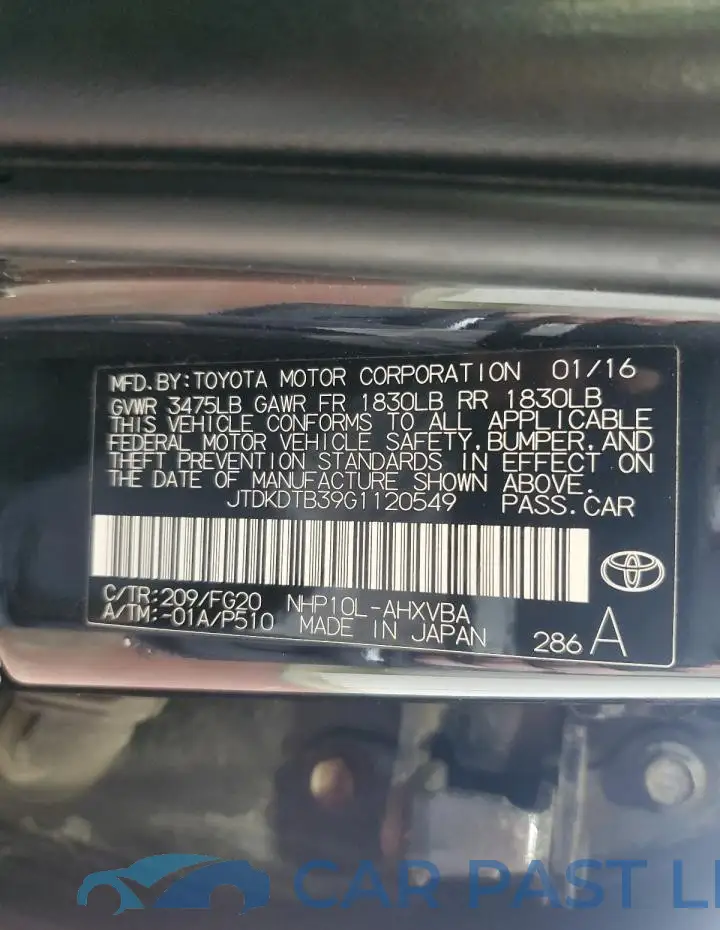 JTDKDTB39G1120549# 12