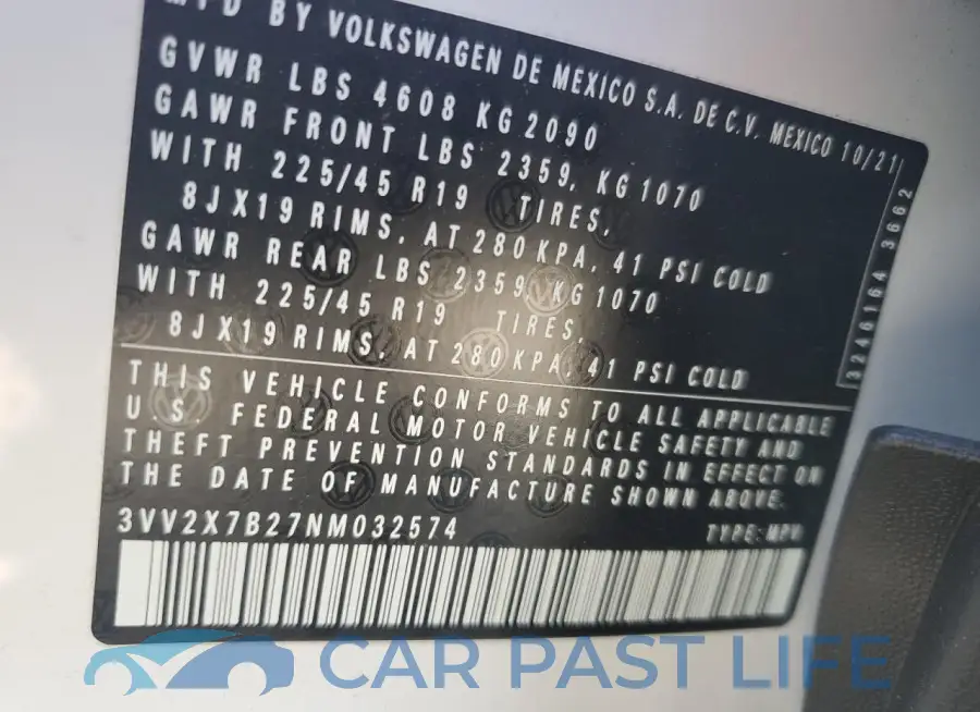 3VV2X7B27NM032574# 13