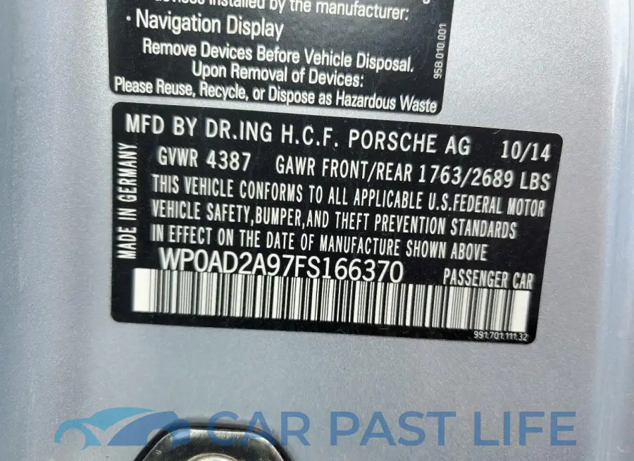 WP0AD2A97FS166370# 12