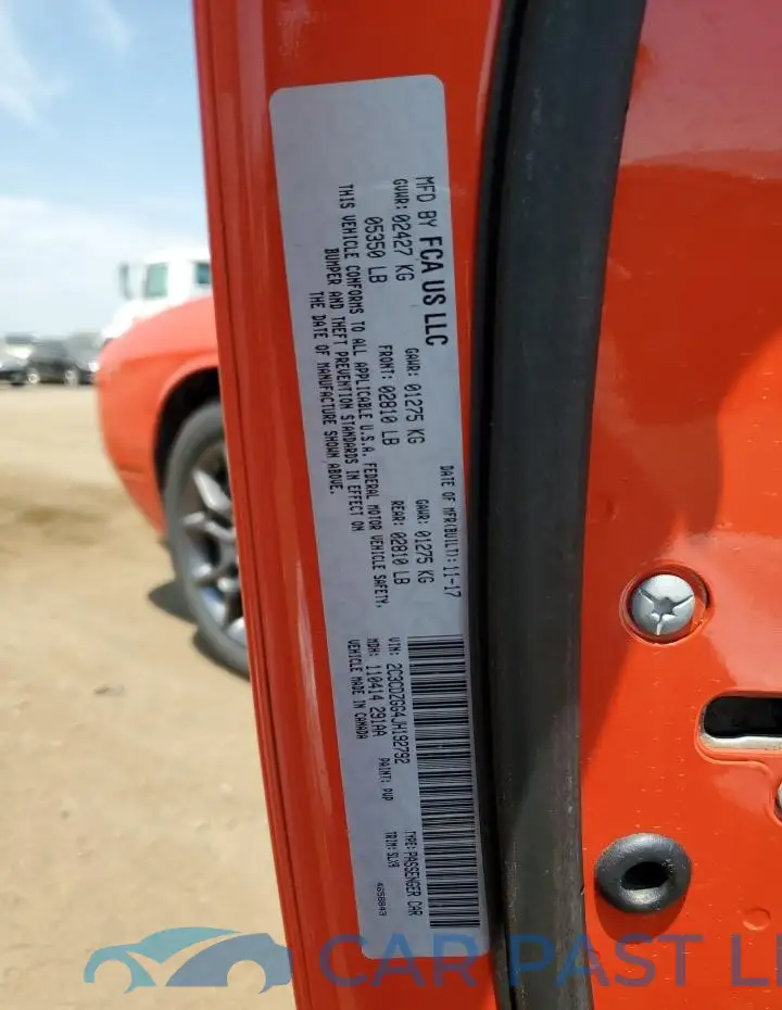 2C3CDZGG4JH192792# 12