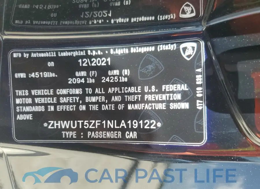 ZHWUT5ZF1NLA19122# 12