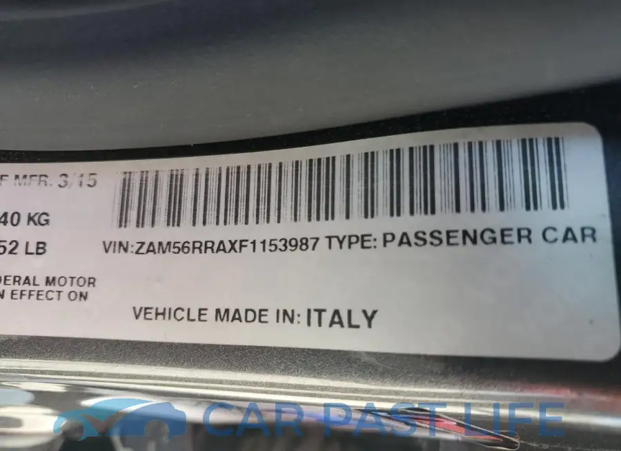 ZAM56RRAXF1153987# 12