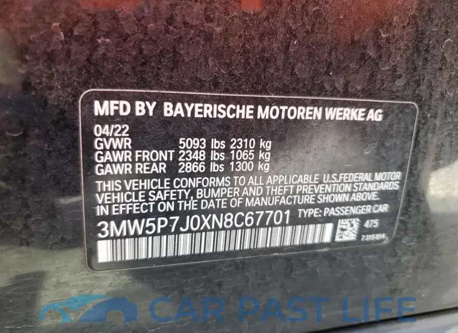 3MW5P7J0XN8C67701# 12