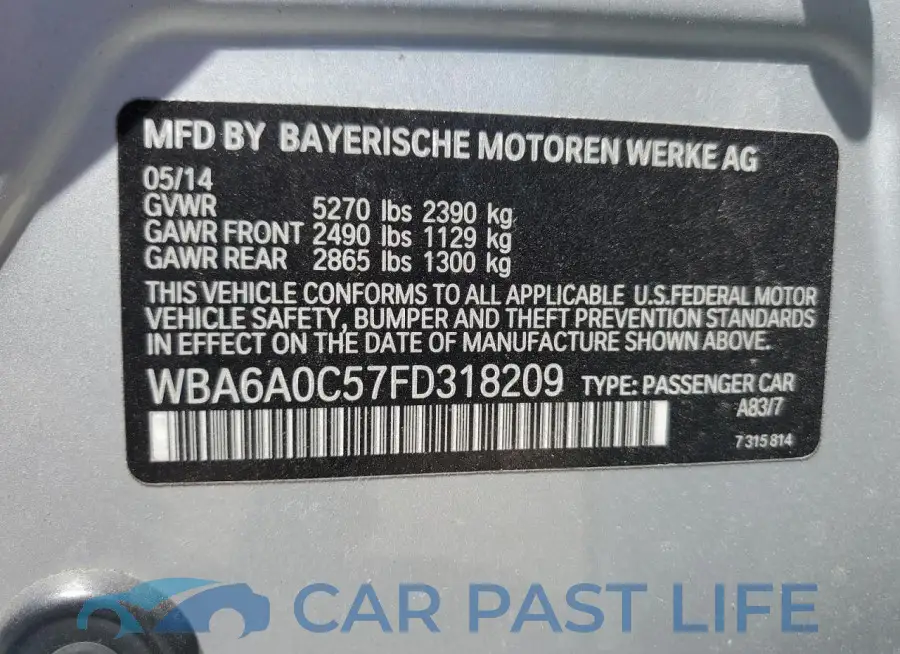 WBA6A0C57FD318209# 12