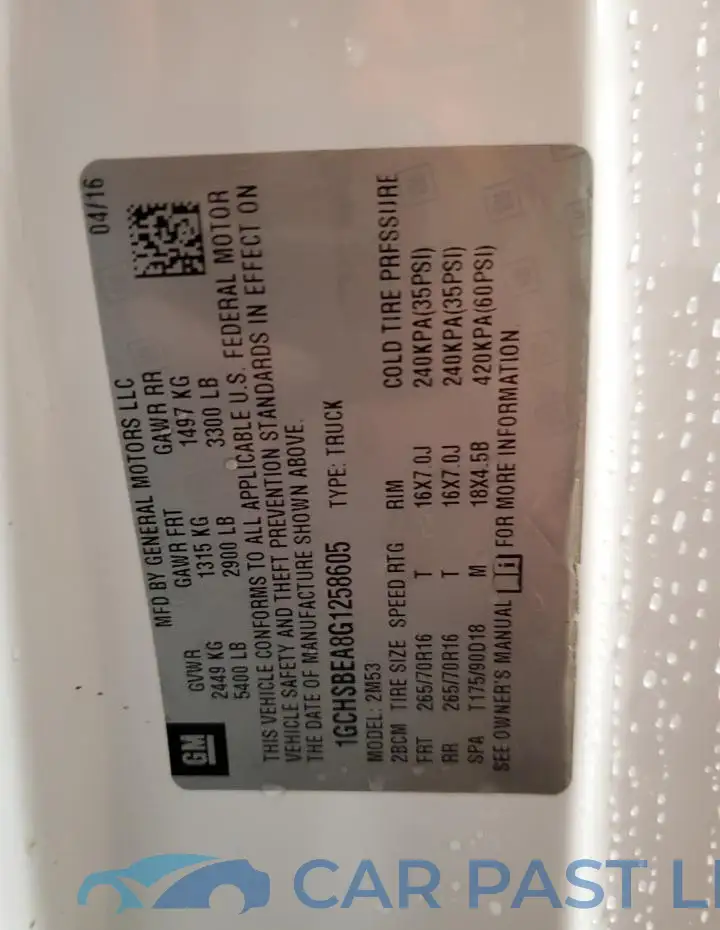 1GCHSBEA8G1258605# 12