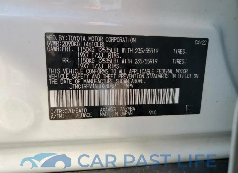 JTMC1RFV1NJ024052# 14