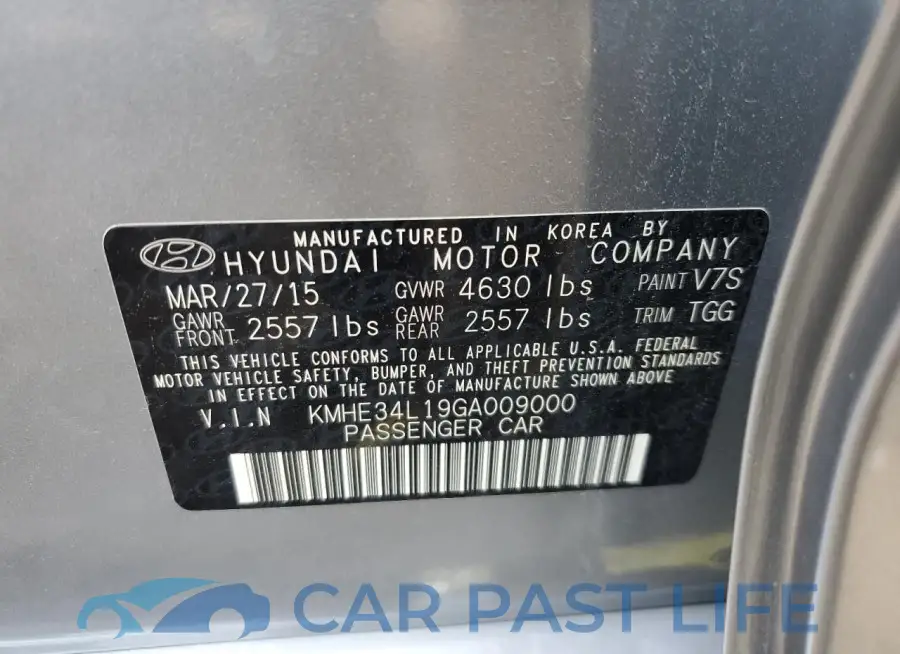 KMHE34L19GA009000# 12