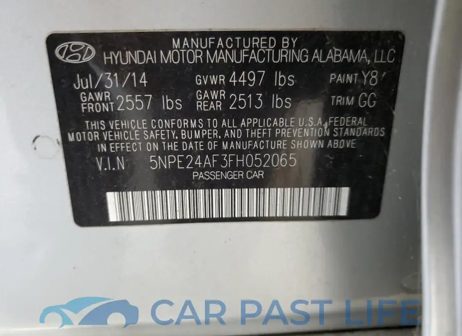 5NPE24AF3FH052065# 12