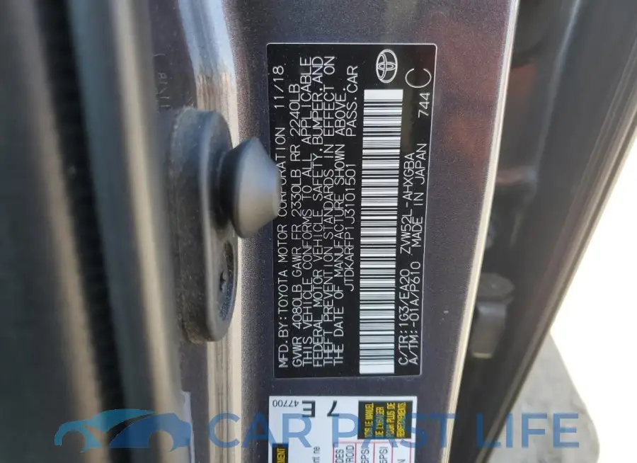 JTDKARFP1J3101501# 12