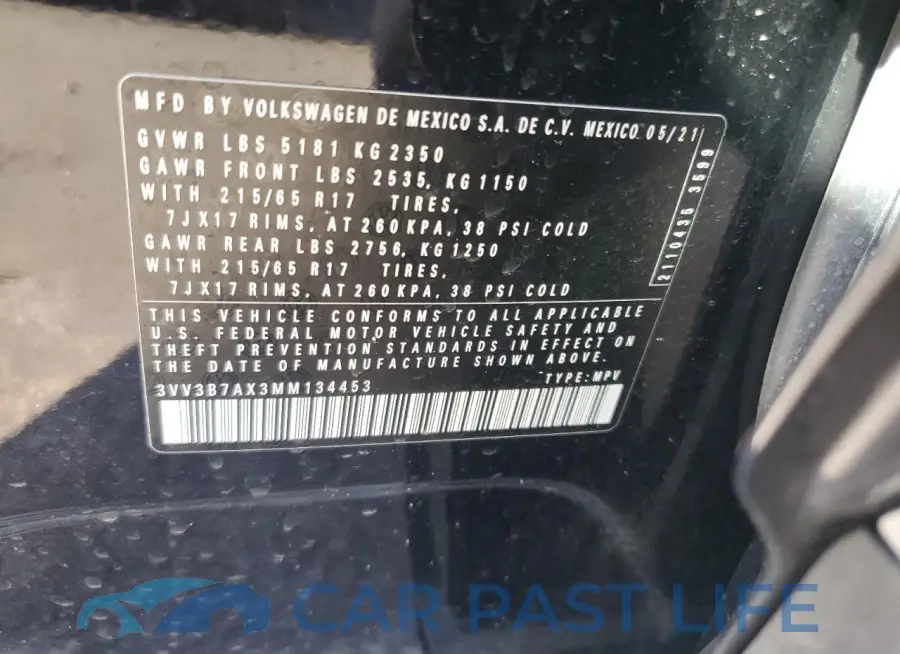 3VV3B7AX3MM134453# 12