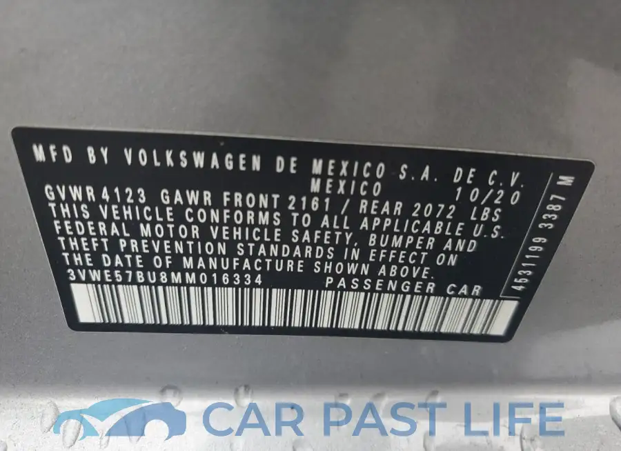 3VWE57BU8MM016334# 12