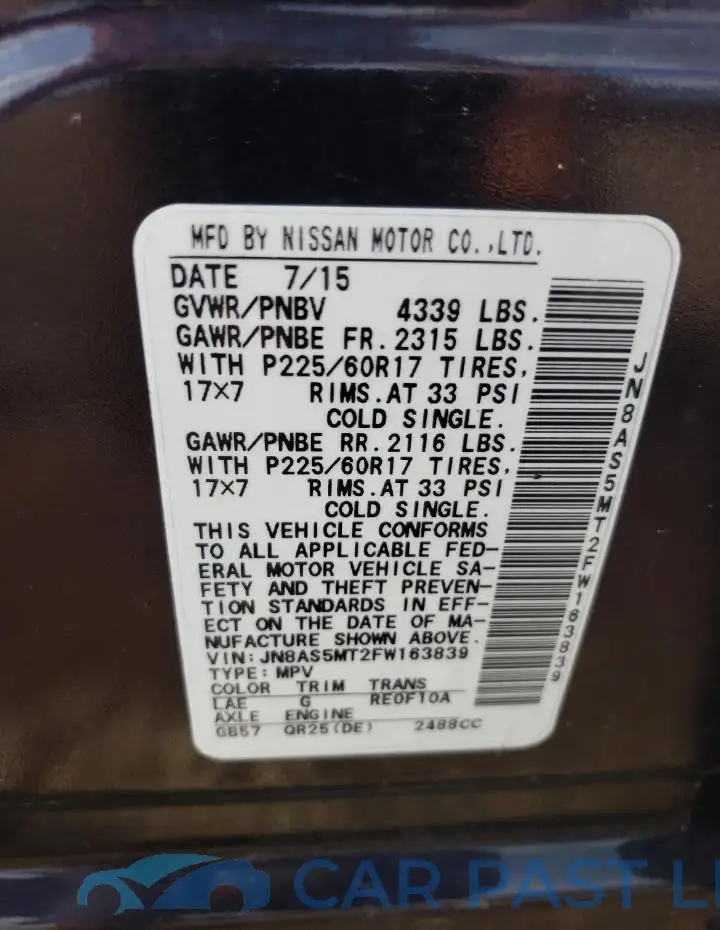 JN8AS5MT2FW163839# 12
