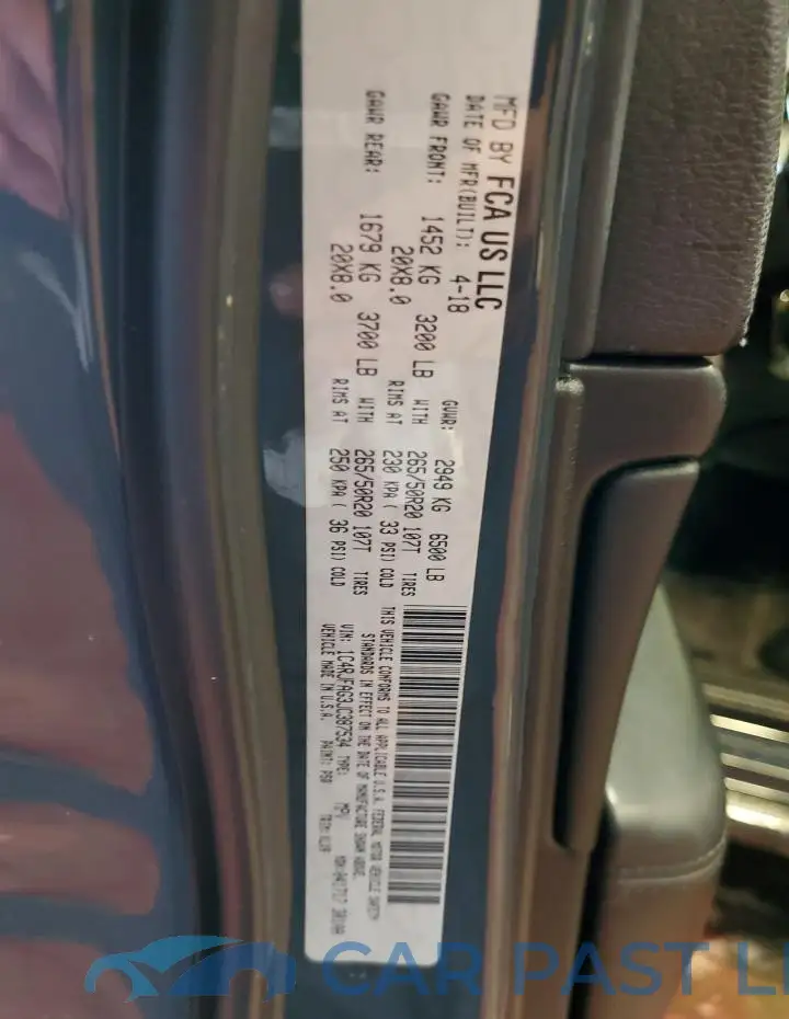 1C4RJFAG3JC387534# 13