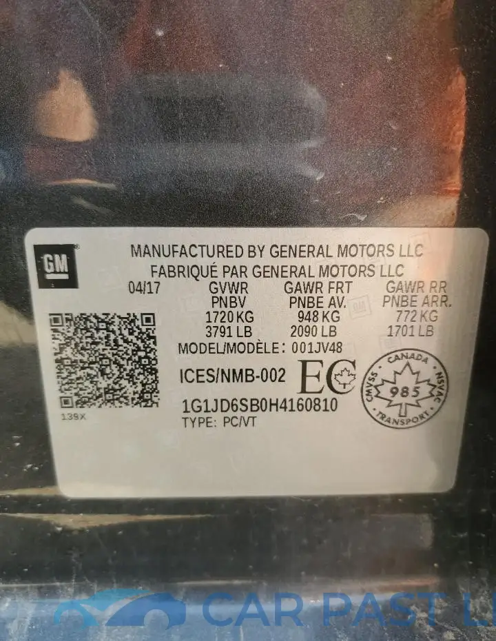 1G1JD6SB0H4160810# 12
