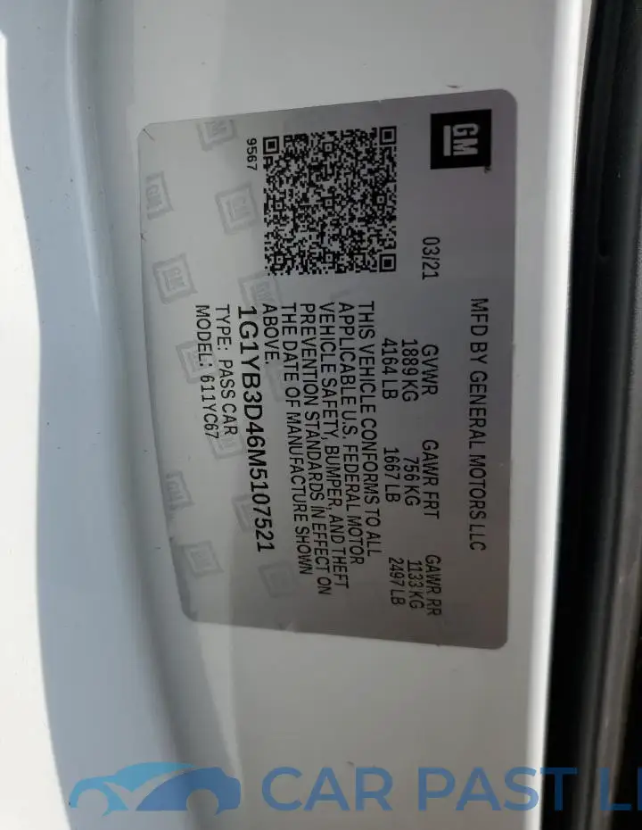 1G1YB3D46M5107521# 13