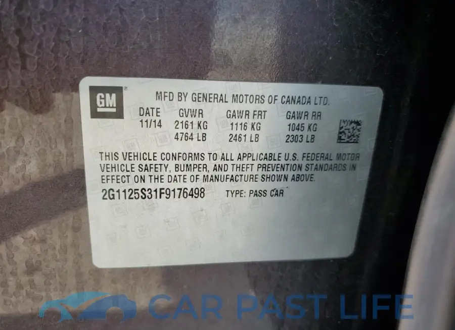 2G1125S31F9176498# 12