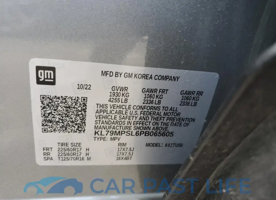 KL79MPSL6PB065605# 12