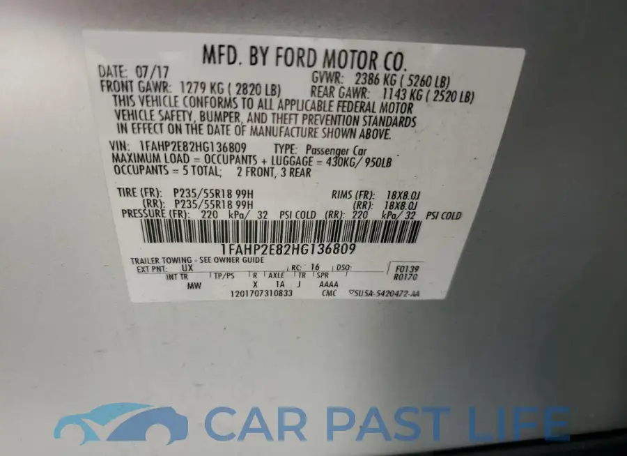 1FAHP2E82HG136809# 12