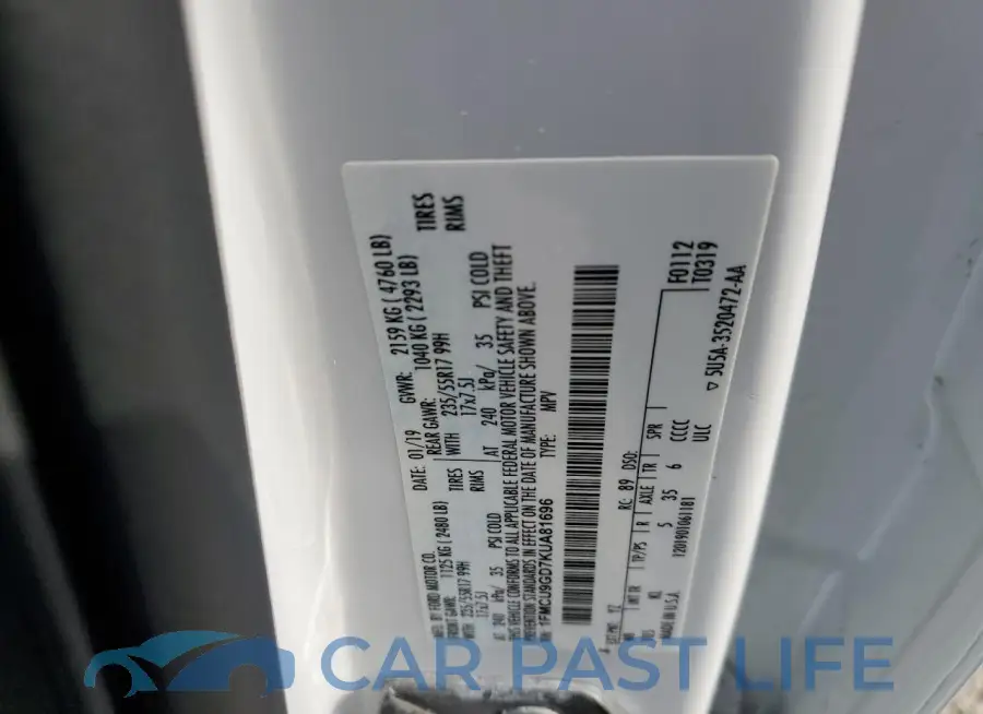 1FMCU9GD7KUA81696# 13