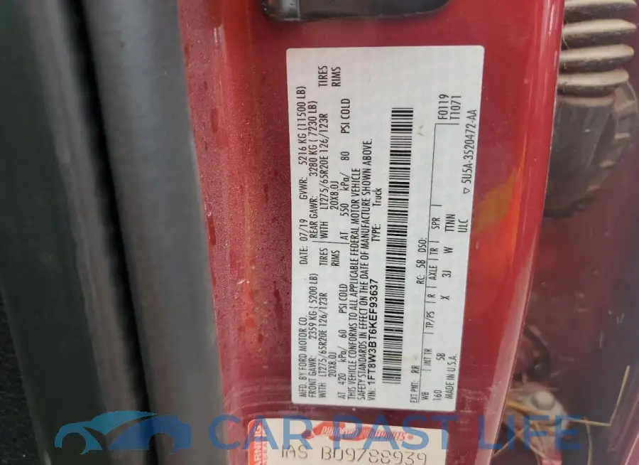1FT8W3BT6KEF93637# 12
