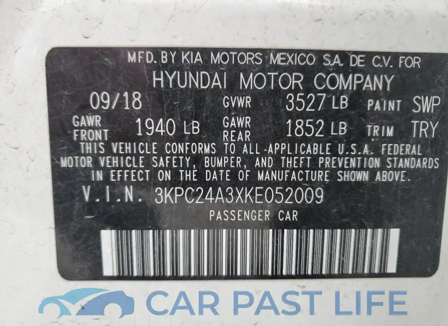 3KPC24A3XKE052009# 12