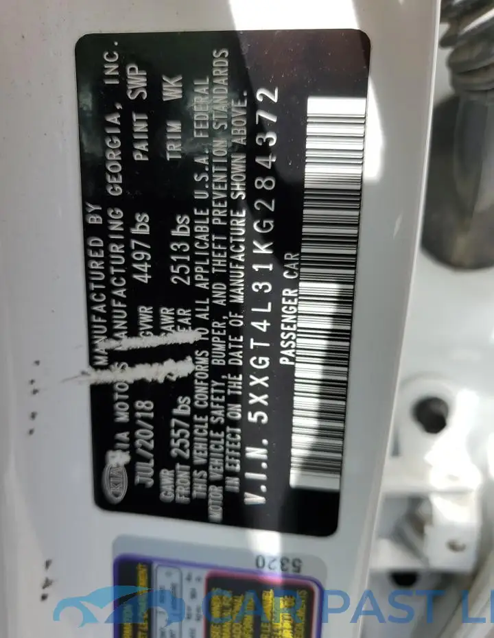 5XXGT4L31KG284372# 13