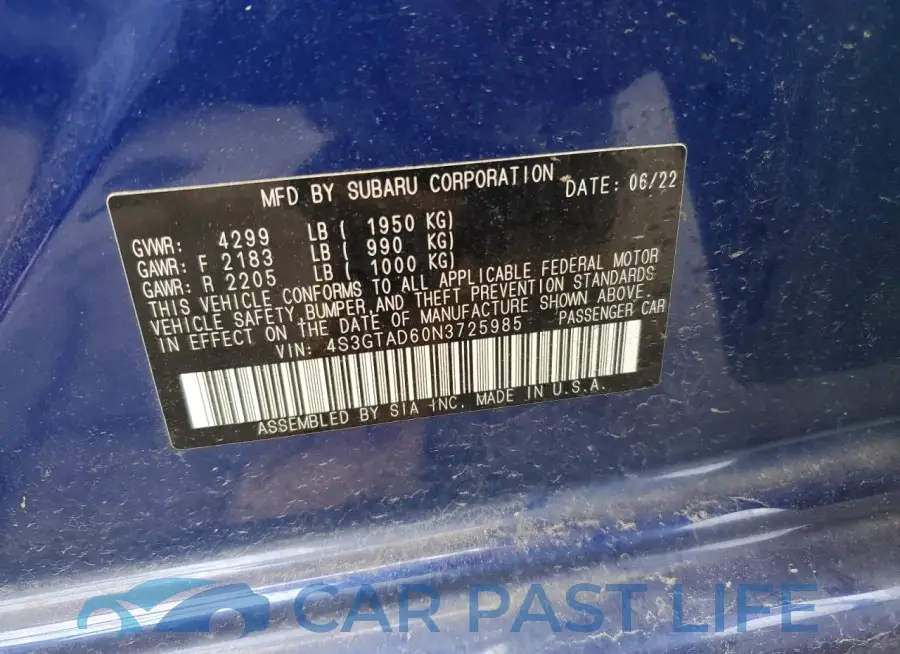 4S3GTAD60N3725985# 12