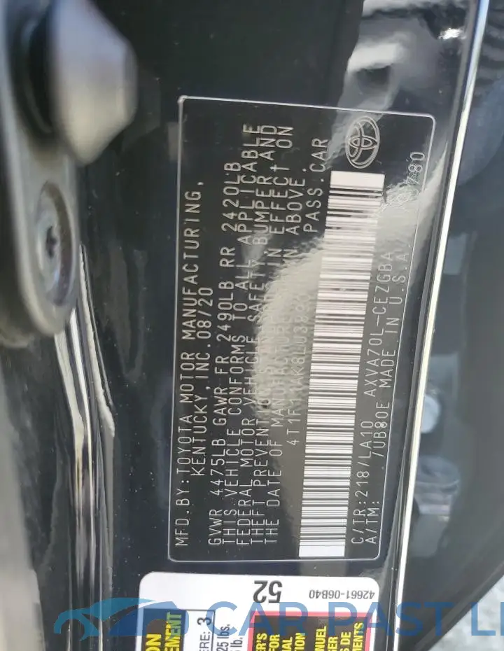 4T1F11AK8LU389010# 13